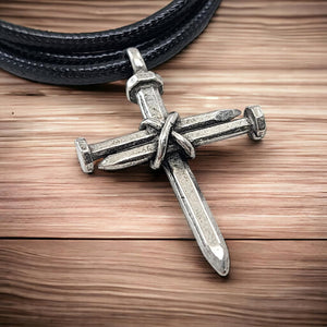 Antique Nail Cross Necklace