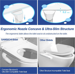 2 Pack Retractable Cold Water Bidets for Existing Toilets, Bidet Toilet Seat Attachment for Frontal & Rear Wash