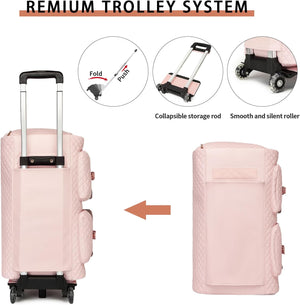 Rolling Garment Bag with Wheels,Wheeled Garment Bag Duffle Bag for Travel with Wheels Overnight Bags for Women