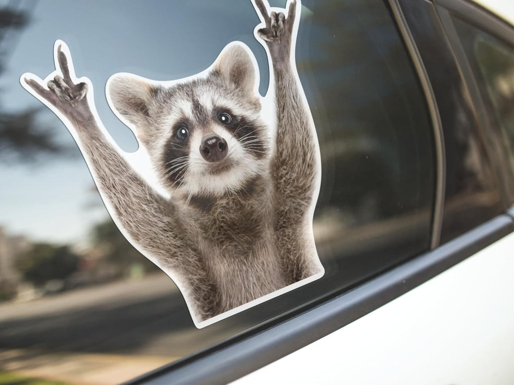 Rocking Raccoon Sticker, Funny Raccoon Cute Car Decal 5.5-Inches Decal