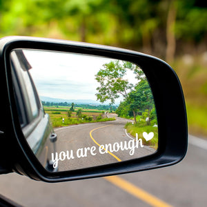 3PCS You are Enough Car Rearview Mirror Decals Stickers, Vanity Mirror Stickers Car Waterproof Decals (You are Enough, White)