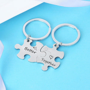 Gifts for Couples Boyfriend Girlfriend Couples Keychains for Husband Wife Valentine's Day Gift (Style C-better Together)