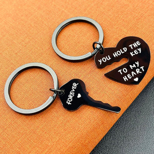 Couple Gifts Keychain My Person Love You Puzzle Piece Heart Keychain His Crazy Her Weirdo Valentines Day (Forever You Hold the Key to My Heart)