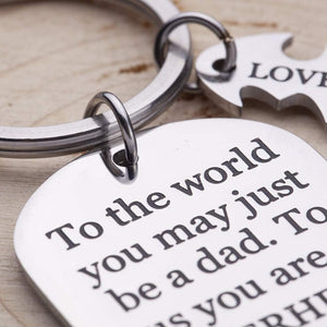 Fathers Day Dad Birthday Keychain For Daddy Step Dad To Be Husband From Daughter Son Wife Kids I Love You Key Ring