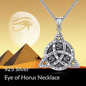 Eye of Horus Necklace for Men Sterling Silver Gold Plated Celtic Knot Pendant Punk Gothic Religious Jewelry Gifts for Men