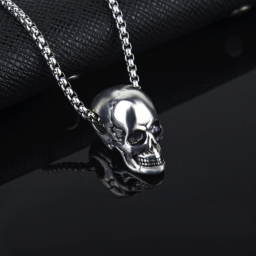 Pirate Necklace Skull Necklace for Men Stainless Steel Necklace Skull Jewelry for Men Gothic