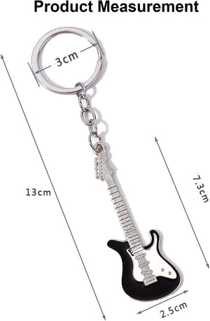 6pcs Aesthetic Punk Music Guitar Keychain, Guitar Keyring Cute Key Chain Key Rings For Music Lovers