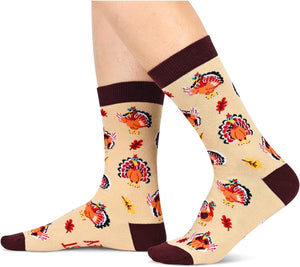 Funny Socks for Men - Dog Mom Gifts Cat Dad Gifts, Crazy Turkey Socks, Thanksgiving Gifts, Coolest Turkey