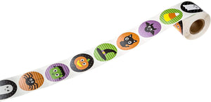 Halloween Character Stickers / 250 Spooky Fall Stickers / 8 Alternating Adorable Autumn Designs / 1.5" Round Trick Or Treat Sticker