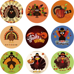 600 Pieces Funny Thanksgiving Stickers Assortment Turkey Design Roll Stickers for Party Favors Supplies