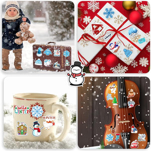 103 PCS Winter Stickers for Kids, Snowflake Stickers for Water Bottles, Hello Winter Vinyl Waterproof Stickers