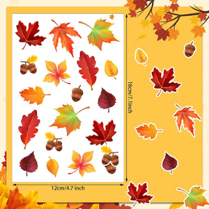 540 Pieces Thanksgiving Fall Autumn Leaves Stickers Thanksgiving Stickers Maple Leaves, Classic Style