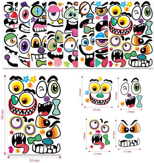 64 Pack Pumpkin Face Stickers Halloween Stickers for Kids Toddlers Halloween Pumpkin Decorating Stickers Large