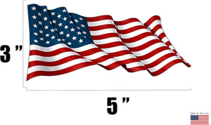 Tactical USA Flag Sticker Bumper Sticker Car Decal Gift Patriotic American Wavy United States (5x3 Inch)