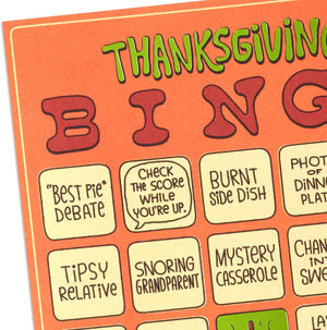 Shoebox Funny Thanksgiving Cards, Thanksgiving Bingo (6 Cards with Envelopes)