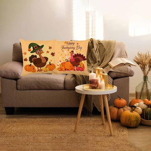 Fall Decorations for Home, Fall Pillow Covers 18x18 Set of 4, Thanksgiving Decorations Autumn Cushion Case