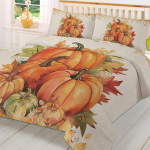 3 Pieces Fall Bedding Set Cal. King Size, Soft Duvet Cover Set Comforter Cover Set with Zipper Closure