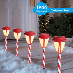 10Pack Solar Christmas Garden Lights, Outdoor Solar Powered Solar Candy Cane Pathway Markers