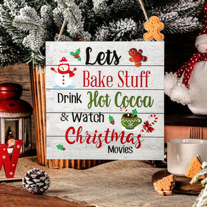 Christmas Hanging Wooden Sign Christmas Coffee Wall Decor Wood