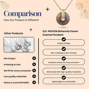 18k Gold Pendant for Women - Flower Enamel Simple Pendants - Dainty Jewelry for Women - Handmade