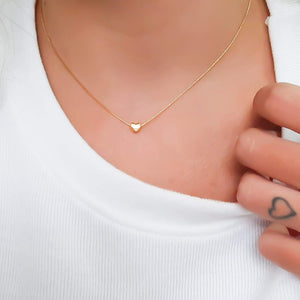 Aesthetic Gold Plated Heart Necklace Heart Pendant Necklace, Boho Jewelry