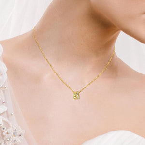 14K Gold Plated Pendant Necklace for Women Cubic Zirconia Necklace Hypoallergenic Two Tone Necklace