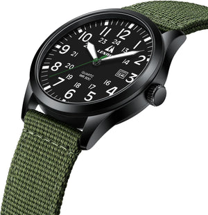 Mens Watches Unisex Military Watches Sport Nylon Strap Stylish Luminous Fashion Watches Analog Quartz , Black Green