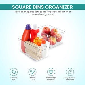 6 Pack Pantry Organizers and Storage Bins - Medium Clear Storage Containers