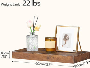 Floating Shelves, Wall Shelf Set of 2, 15.7 Inch Hanging Shelf with Invisible Brackets