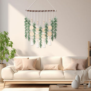 Artificial Eucalyptus Wall Hanging Decor-19 Inch Fake Greenery Leaves Stems Wall Hanging Plants Decor