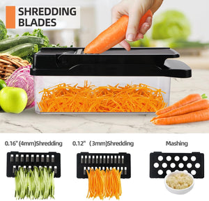 Vegetable Chopper with Container, Mandoline Slicer & Cheese Grater