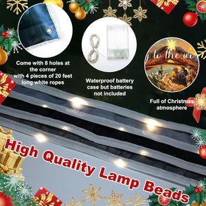 7 x 16 Ft Christmas Garage Door Banner Decoration with Lights Christmas Nativity Garage Door Cover