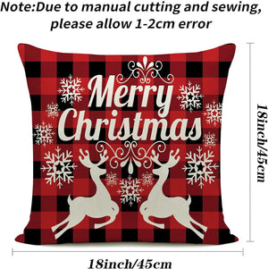 18 x 18 Inches Set of 4 - Xmas Series Cushion Cover Case Pillow Custom Zippered Square Pillowcase