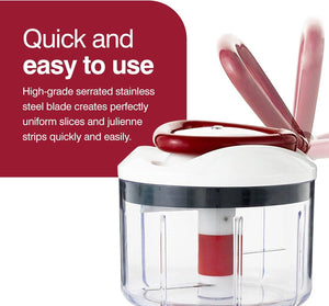 Easy Pull Food Processor - Pull Chopper and Manual Food Processor - Handheld Vegetable Slicer and Dicer