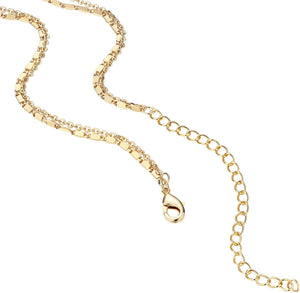 14K Gold Plated Polished Lightning Cluster Pendant Necklace | 14x1.2x6mm Yellow Gold Plated Necklace