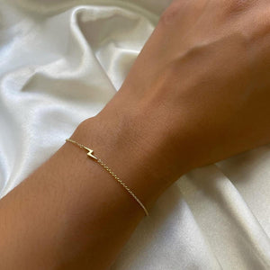 14K Gold Plated Cross Pearl CZ Leaf Bracelets Set Gold Layering Bracelets Everyday Jewelry, Lightning Gold