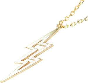 Handcrafted Brushed Metal Lightning Bolt Necklace