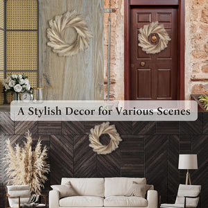 27'' Faux Pampas Wreath for Front Door, Artificial Pampas Wreath for All Seasons  (Ivory&Taupe)