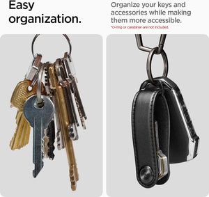 Metal Fit Key Chain Key Holder Metallic Key Organizer Minimalist Compact Keyholder with Key Ring - Black