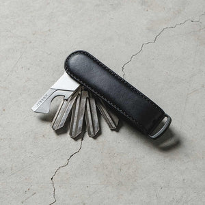 Italian Premium Leather Key Organizer - Stylish Key Holder with Marine Grade 316 Stainless Steel, Compact EDC Keychain