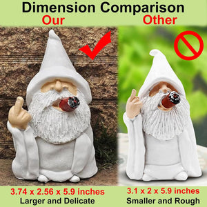 Middle Finger Figurine Ornaments, Funny Garden Gnomes Outdoor Statues 5.9 Inch