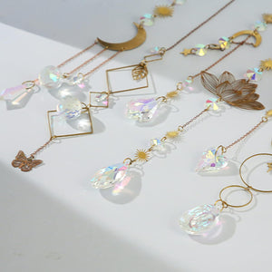6Pieces Colorful Crystals Suncatcher Hanging for Window Crystal Ball Prism Rainbow Maker Pendants