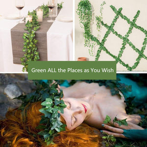 12 Pack Fake Vines for Room Decor Artificial Ivy Garland with Clip Green Flowers Hanging Plants