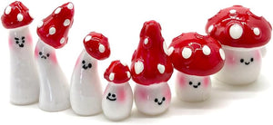 7pcs Red Mini Mushrooms Crafts Little Fairy Garden Mushrooms Tiny Resin Mushroom Decor