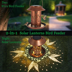 Bird Feeders for Outdoors Hummingbird Solar Lanterns Outdoor Waterproof Hanging Garden Decor