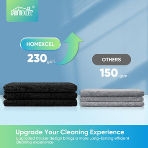 Black Microfiber Cleaning Cloths, 24 Pack Cleaning Rags for Kitchen, Lint Free, Scratch-Free, Highly Absorbent, and Reusable Cleaning Towels for House, Window and Glass, Cars, 11X9 inch