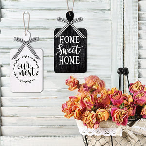 2 Pieces Farmhouse Tiered Tray Decor Home Wood Sign Our Nest Cutting Board Sign Farmhouse Wood Hanging Wall Art Sign Rustic Wood Sign for Home Dining Living Room Bar Cafe Decoration