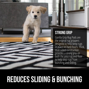 Extra Strong Rug Pad Gripper, Grips Keep Area Rugs Safe and in Place, Thick, Slip and Skid Resistant Pads for Hard Floors Under Carpet Mat Cushion and Hardwood Floor Protection 2x3 FT