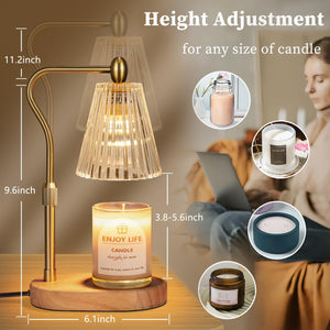Candle Warmer Lamp with Timer Dimmer Adjustable Height for New Home Bedroom,Birthday Gifts for Women,Vintage Home Decor for Scented Jar,Valentines Day for Her