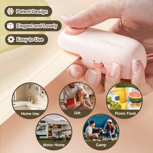 Mini Bag Sealer, USB-C Rechargeable Bag Sealer, Cute Little Pig Heat Seal, Gently Pull to Quickly Seal, Convenient for Storing Snacks, Fruits, Food, and Daily Necessities